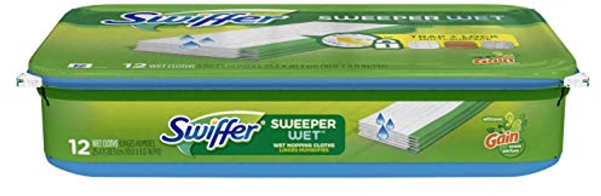 Natte Dweilen Pad voor Vloer Mop - Multi-Surface Vullingen met Gain Geur, 12 Stuks