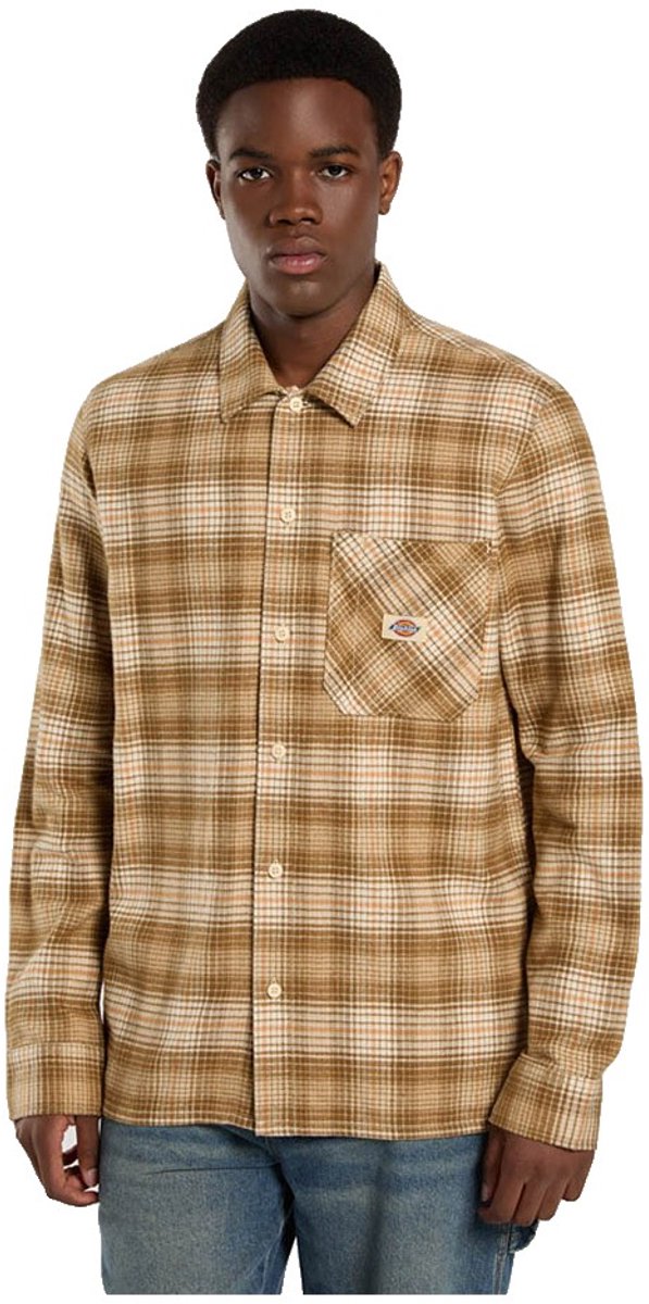 Dickies Forest Check Overhemd Met Lange Mouwen M Man Wood Ash