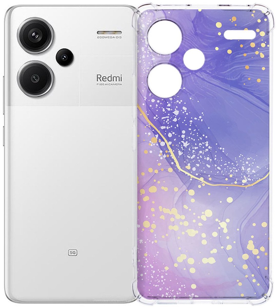 Xiaomi Redmi 13 Pro Plus Hoesje - Watercolor Paars TPU Antishock