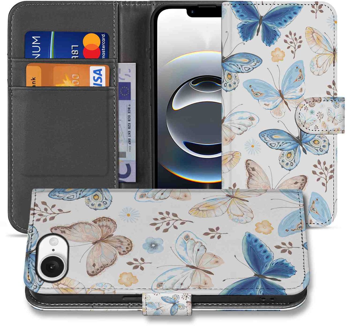 Telefoonhoesje met Pasjes voor iPhone 16e/17e Vlinder