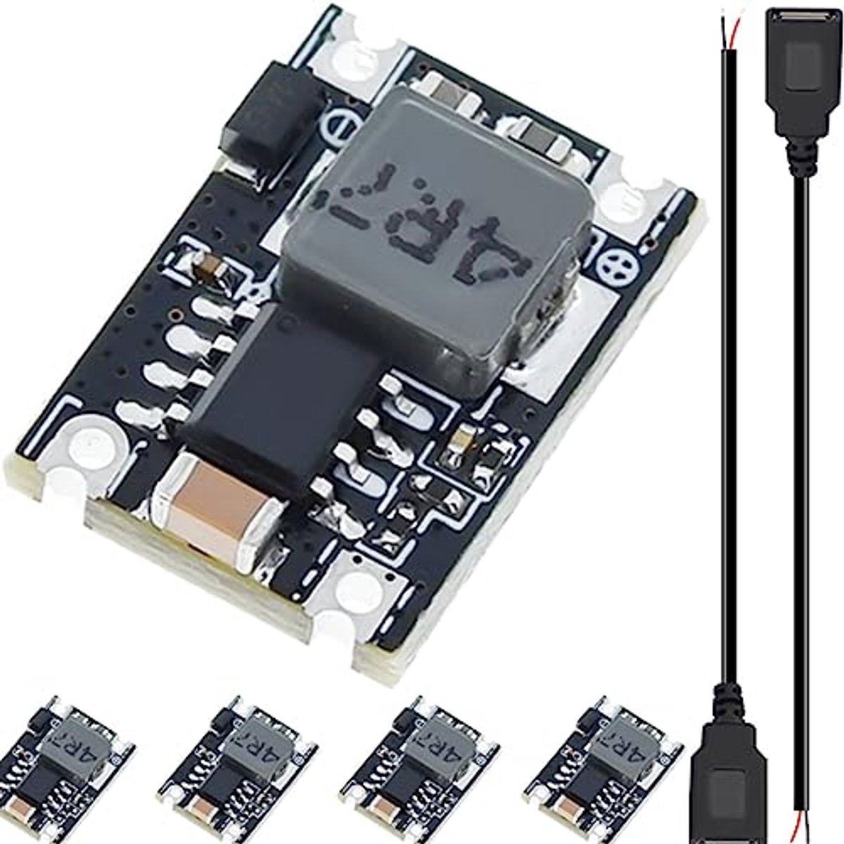 Mini Buck DC-DC Spanningsregelaar 5V-30V - 5 Stuks met USB Aansluiting