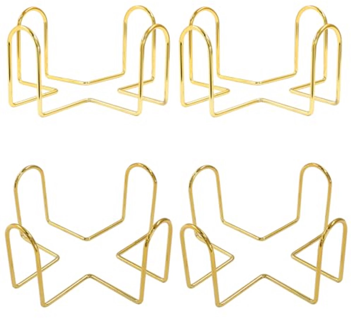Set van 4 Gouden Metalen Onderzetterhouders voor Diverse Formaten