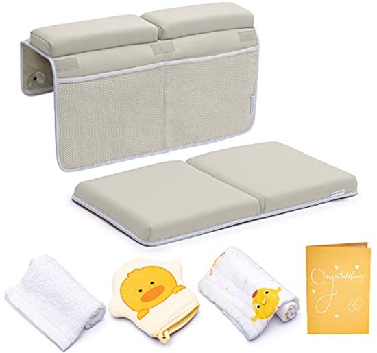 Bath Kneeler with Elbow Rest Pad Set Thick Bathtub Kneeling
