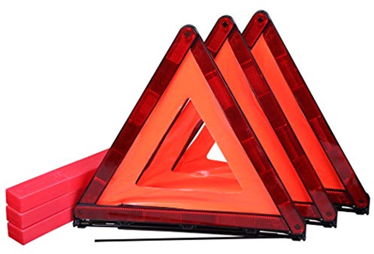 Opvouwbare Waarschuwing Driehoek - Noodwaarschuwing Reflector Veiligheid Kit, Pack van 3
