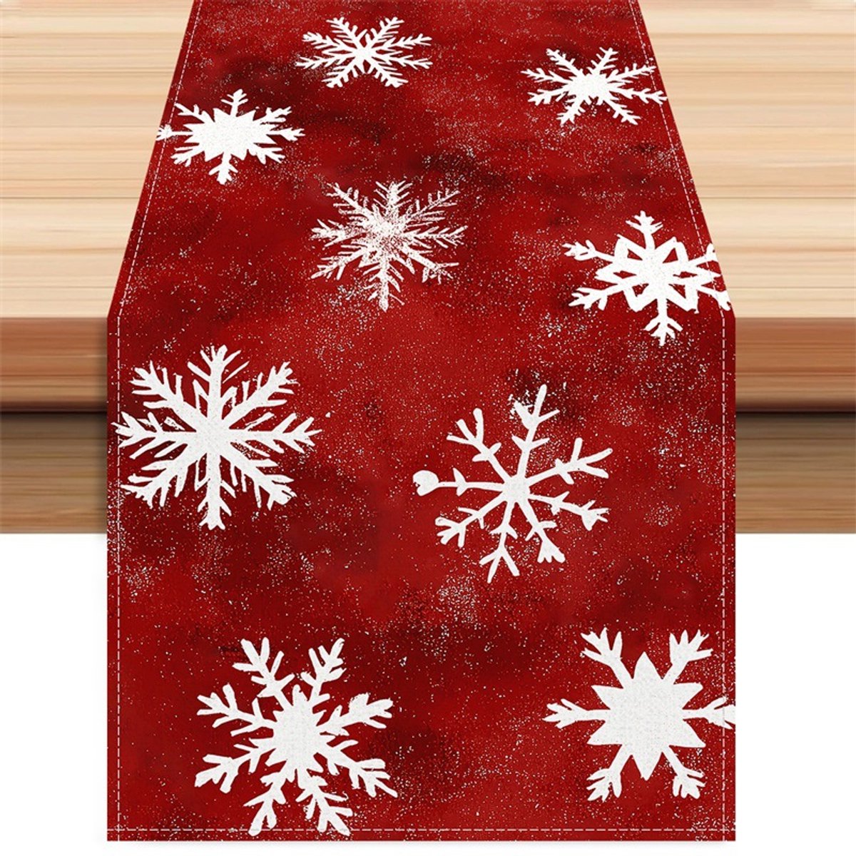 Tafelloper Kerstmis wit, kersttafelkleed rendier kerstboom sneeuwvlokken, tafeldecoratie Kerstmis, tafelkleed winter tafelloper voor eettafel keuken vakantie party decoratie