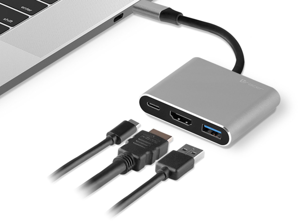 Multi-adapter voor USB-C - 3 verschillende poorten