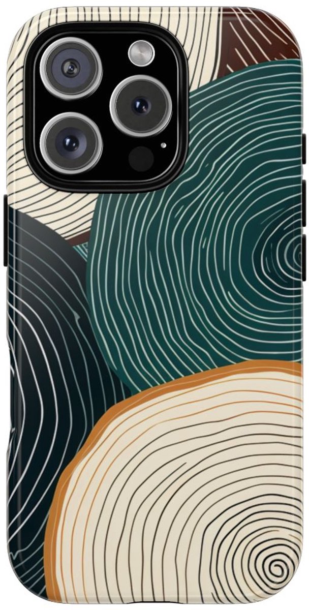 Boomringpatroon in Aardetinten – Telefoonhoesje Geschikt voor iPhone 16 Pro