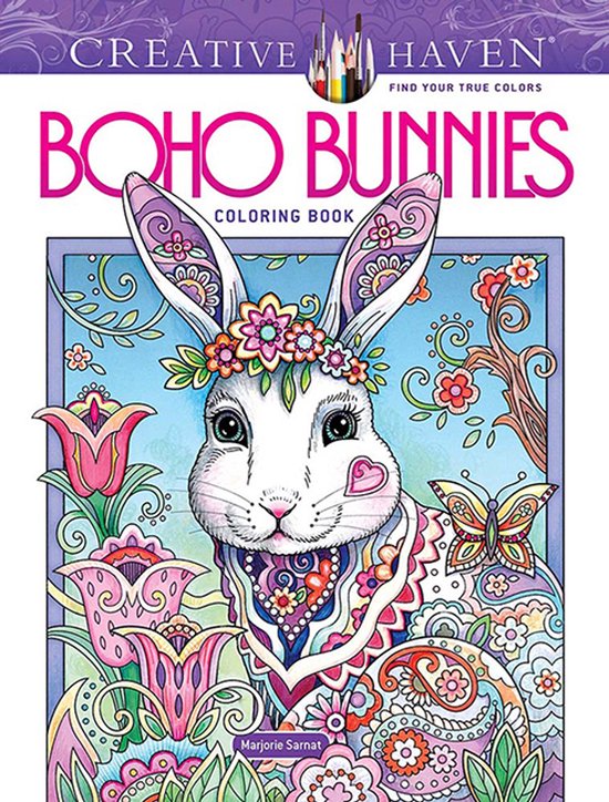 Creative Haven- Creative Haven Boho Bunnies Coloring Book - cover