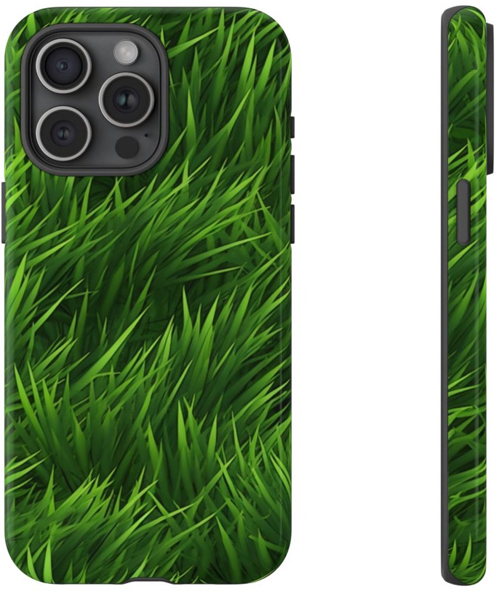 Weelderig Groen Grasstructuur – Telefoonhoesje Geschikt voor iPhone 15 Pro Max