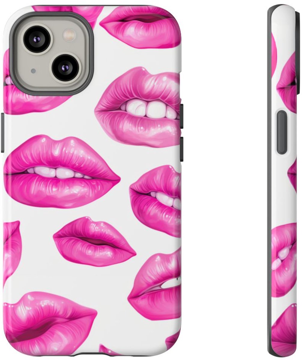 Opvallend Roze Lippenpatroon – Telefoonhoesje Geschikt voor iPhone 14
