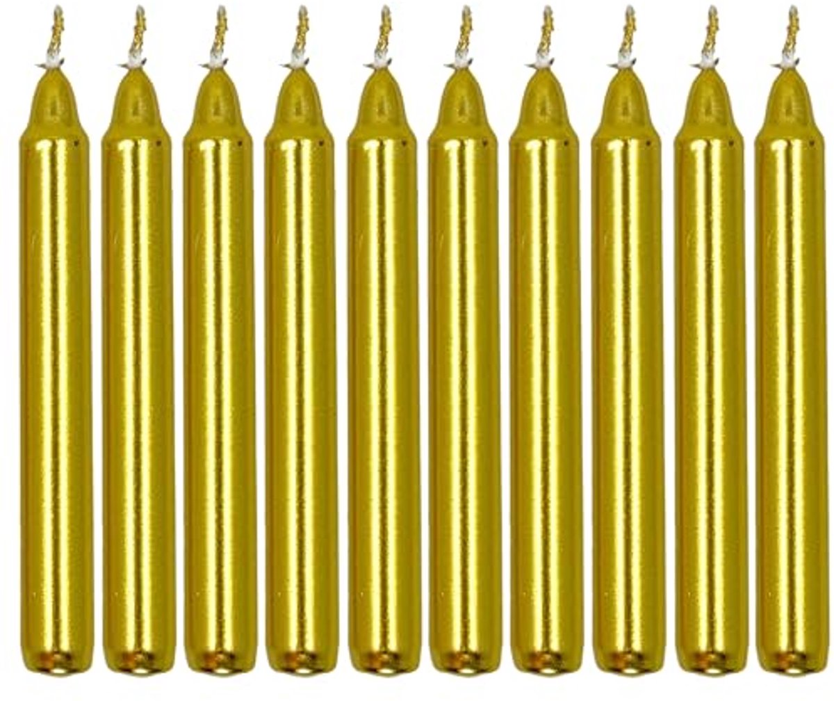 MIJOMA Boomkaarsen Set - Gouden Meteoraal - Diameter 11 x 105 mm - 10 Stuks