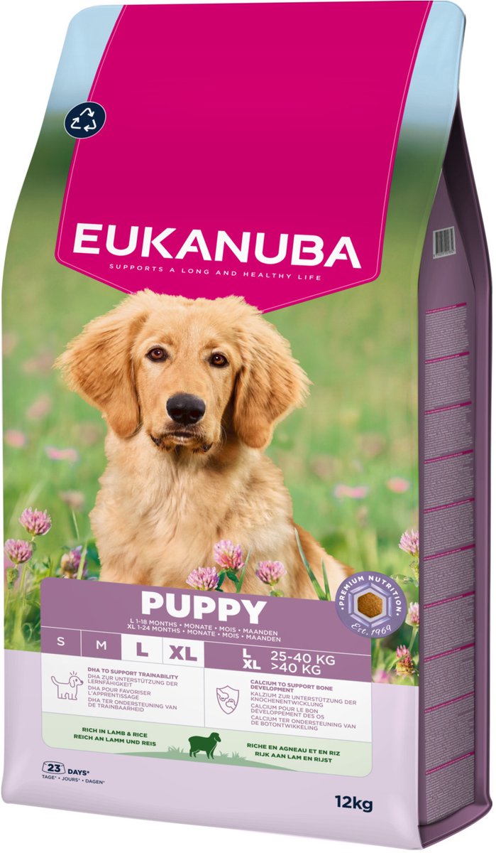 Eukanuba Puppy Large met lam en rijst hondenvoer 2 x 12 kg