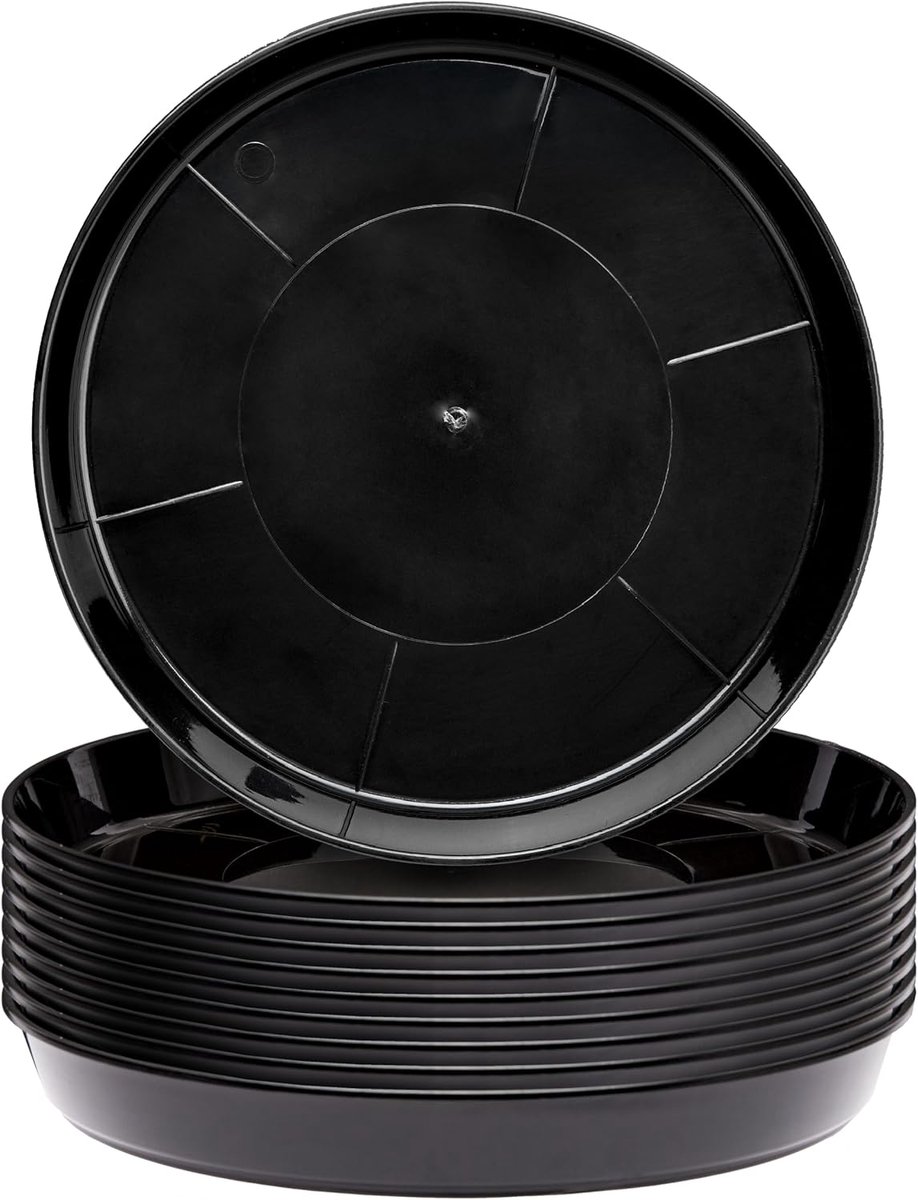 Garronda Ronde Bloempot Onderzetter – 10 stuk – Zwart - ⌀ 17cm H=2,5cm - GD-NIC-PotBase108
