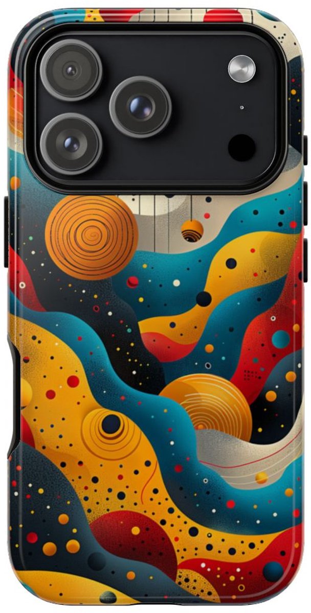 Kleurrijke Abstracte Kosmische Golven – Telefoonhoesje Geschikt voor iPhone 17 Pro