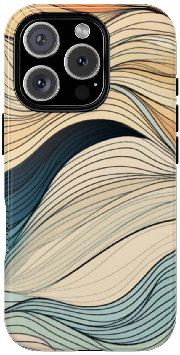 Vloeiende Abstracte Herfstgolven – Telefoonhoesje Geschikt voor iPhone 16 Pro