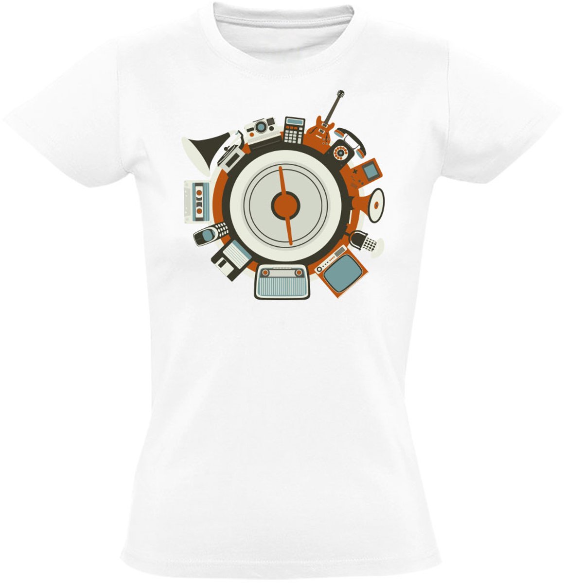 Retro Music Dames T-shirt - muziek - speaker - dj - vintage - oldschool - shirt