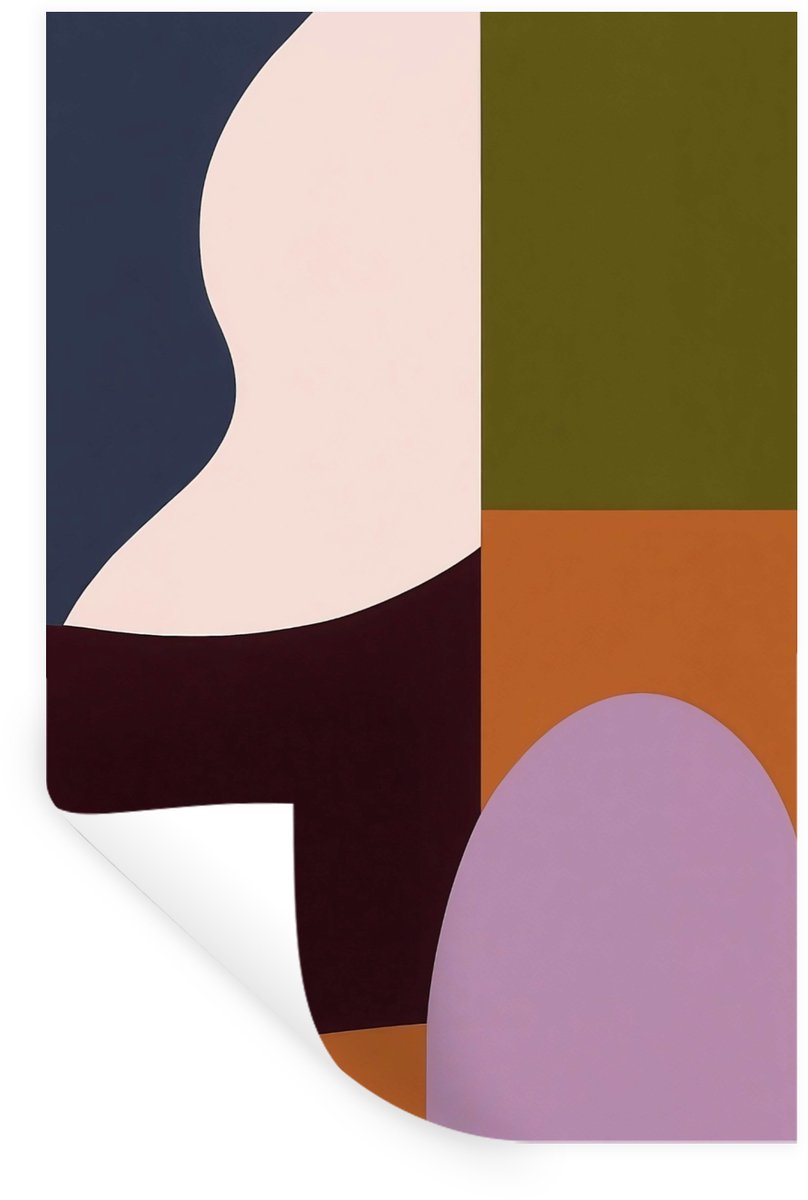 Muurstickers - Sticker Folie - Vormen - Abstract - Kleuren - Vierkant - 60x90 cm - Plakfol