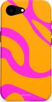 Étui Casetastic Compatible avec Apple iPhone 16e Magsafe - Étui de Protection Élégant Duo-layer - Sunny Zebra Rose-Oranje