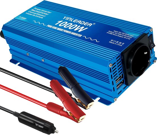 Zuivere Sinus Omvormer 1000W / 2000W 12V naar 230V met USB-aansluitingen