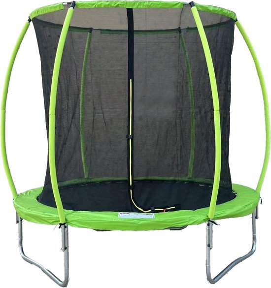 8FT Trampoline (ca. 244 cm) – Veiligheidsnet 180 cm – Kleurrijk – Zonder trap