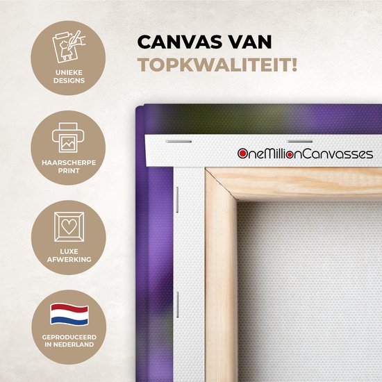 Toile Peinture Printemps - Fleurs - Couleurs - 90x90 cm - Décoration murale