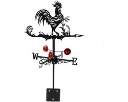 PromoHome Metaal Weerwijzer met Kraanmotief - Windrichtingaanwijzer voor Buiten