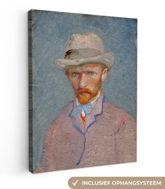 Toile Peinture Autoportrait - Vincent van Gogh - 90x120 cm - Décoration murale
