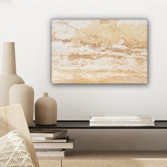 Peintures sur toile Marbre - Sable - Texture - 30x20 cm - Décoration murale