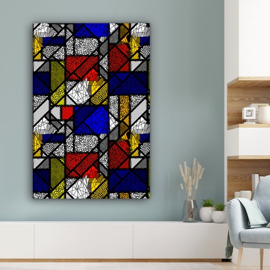Peintures sur toile Mondrian - Glas - Oude Meesters - 80x120 cm - Décoration murale