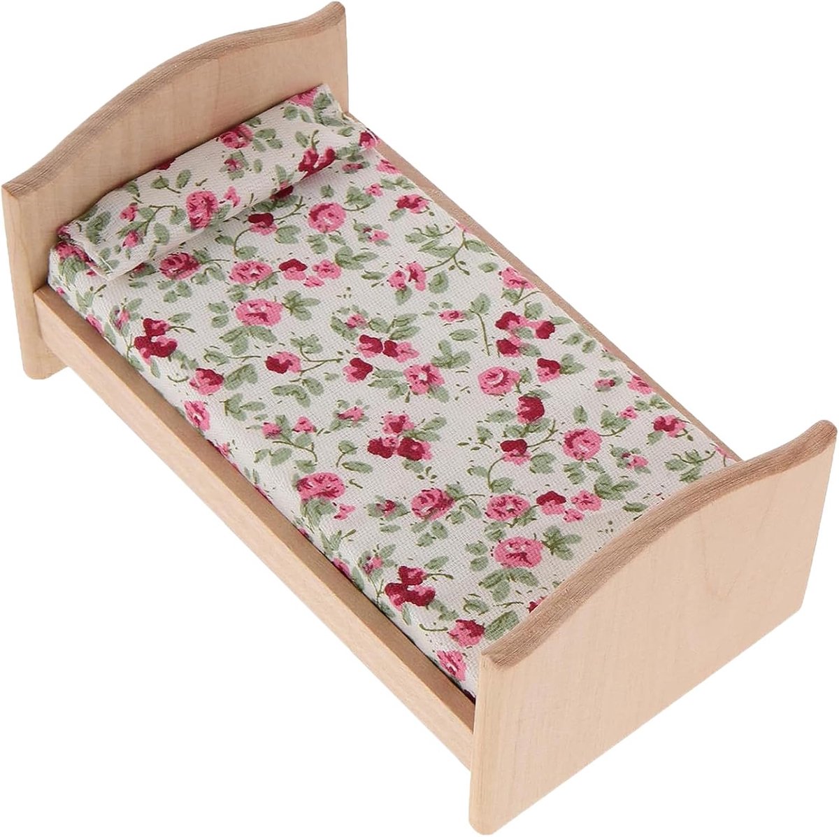 Miniatuur Poppenhuis Bed voor Baby | 1:12 Houten Decoratie en Meubelset
