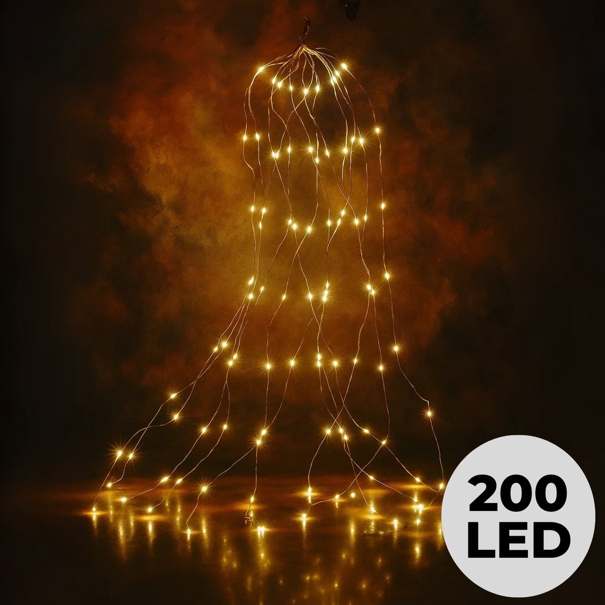 Lomera Kerstboomverlichting - Kerstverlichting - Kerstlampjes Cascadeverlichting - Warm Wit LED - Kerstboom Verlichting - LED Verlichting - Timer en Dimmer - Zilverdraadverlichting - 200 LED - Binnen en Buiten - Kerstdecoratie