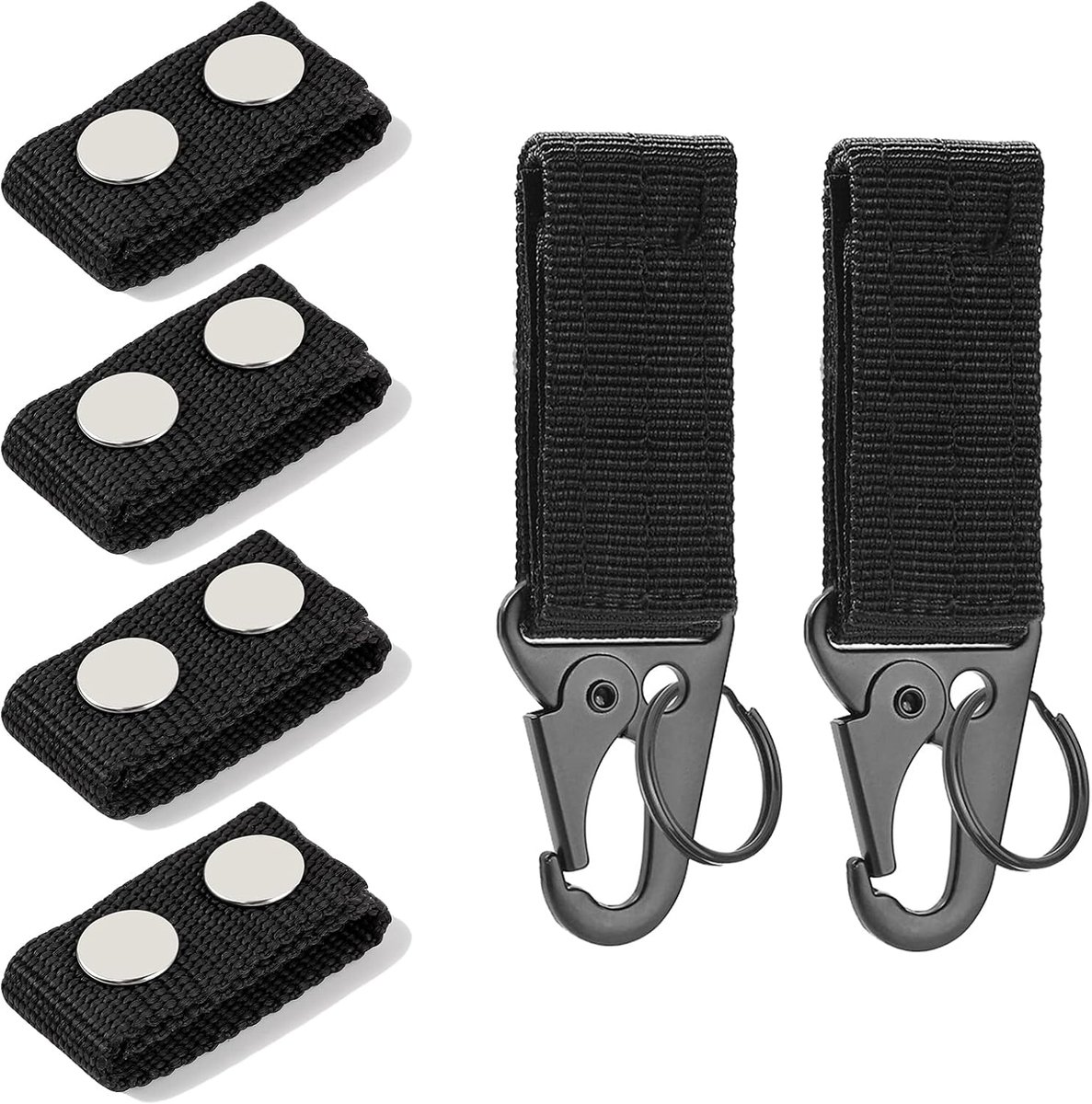 6pcs Nylon Duty Belt Keeper - Tactical Hanging Strap - Carabiner Nylon Belt Keeper - Tactical Keychain - Nylon Belt Loop voor Outdoor Activiteiten