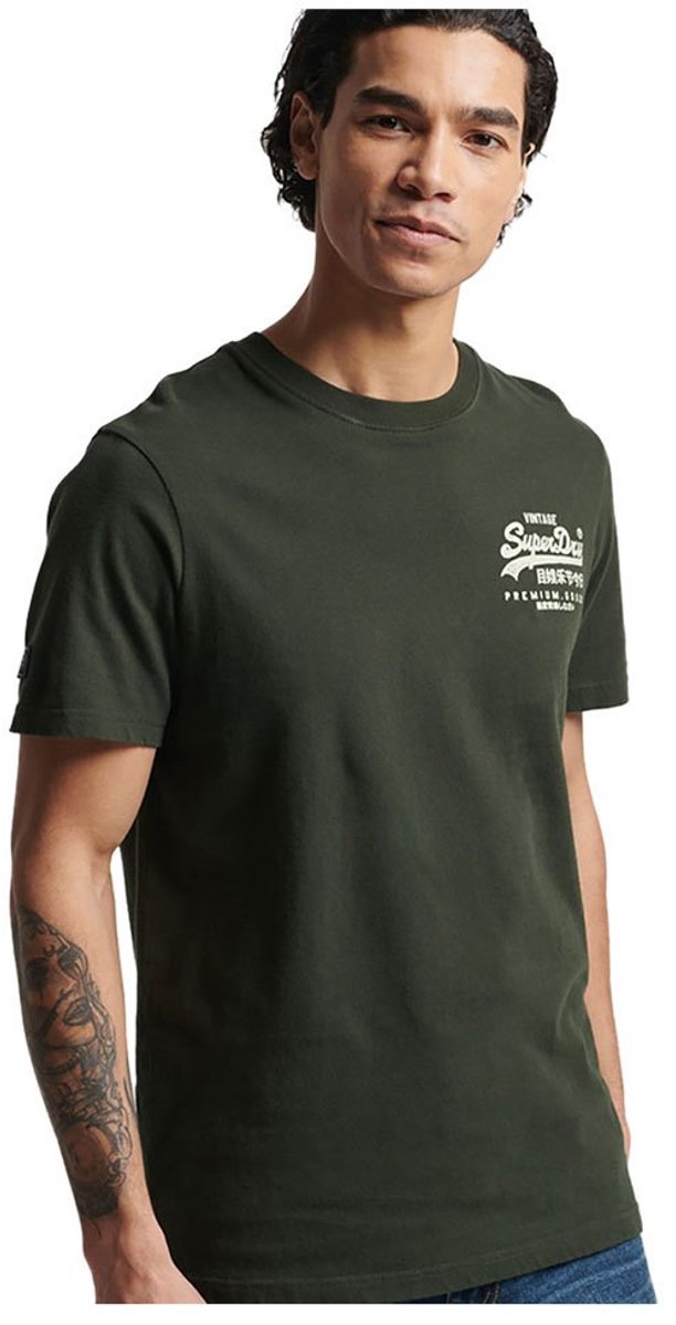 Superdry Vintage Vl Narrative Mw T-shirt Met Korte Mouwen S Man Olijf
