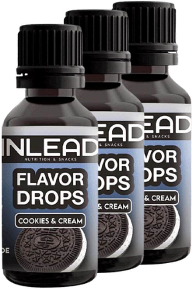Inlead | Flavor Drops | Cookies & Cream | 3 stuks | 3 x 30 ml