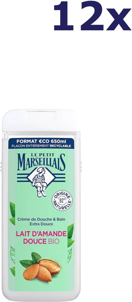 6x Le Petit Marseillais Douchecrème Sweet Almond 2x400 ml