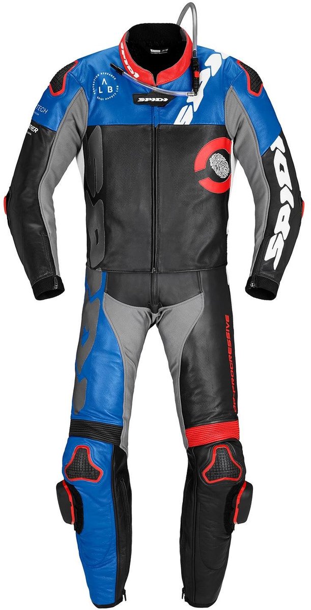 Spidi Dp-Progressive Touring 2-Delig Pak Zwart Rood Blauw - Racepak