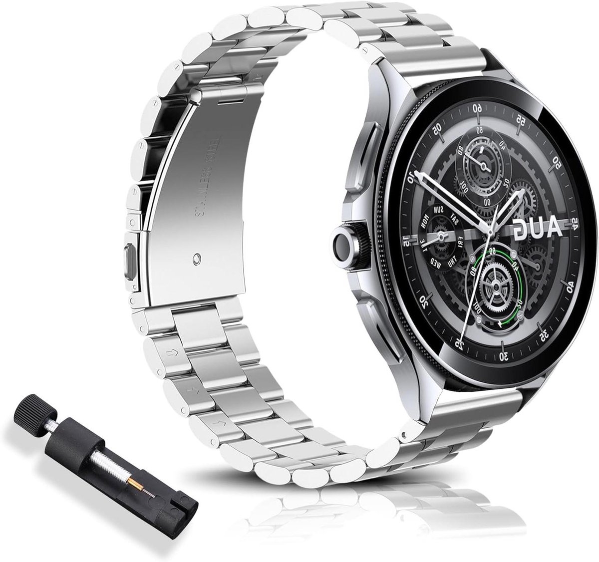 Allecto plus - Vervangende armband voor sport horloge - 22 mm roestvrijstalen bandje - Compatibel met verschillende modellen - Roestvrij staal - Duurzaam en stijlvol