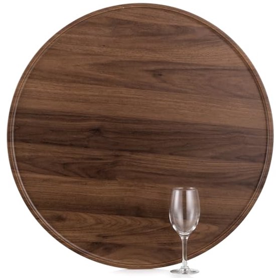 Plateau rond Extra large en bois de noyer - Décoration rustique pour salon 56 cm