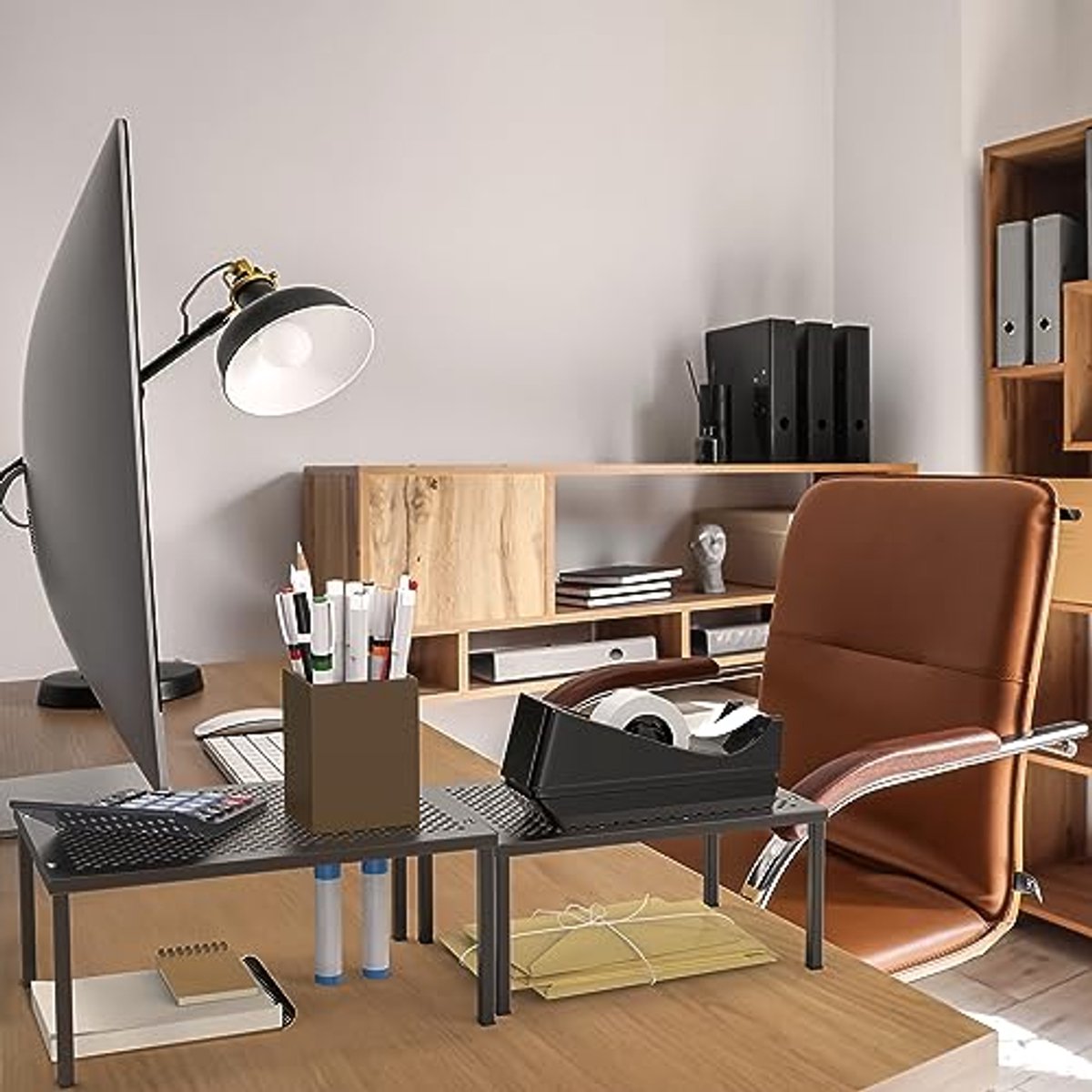 Uitbreidbare Stapelbare Keukenkast en Counter Shelf Organizer - Brons
