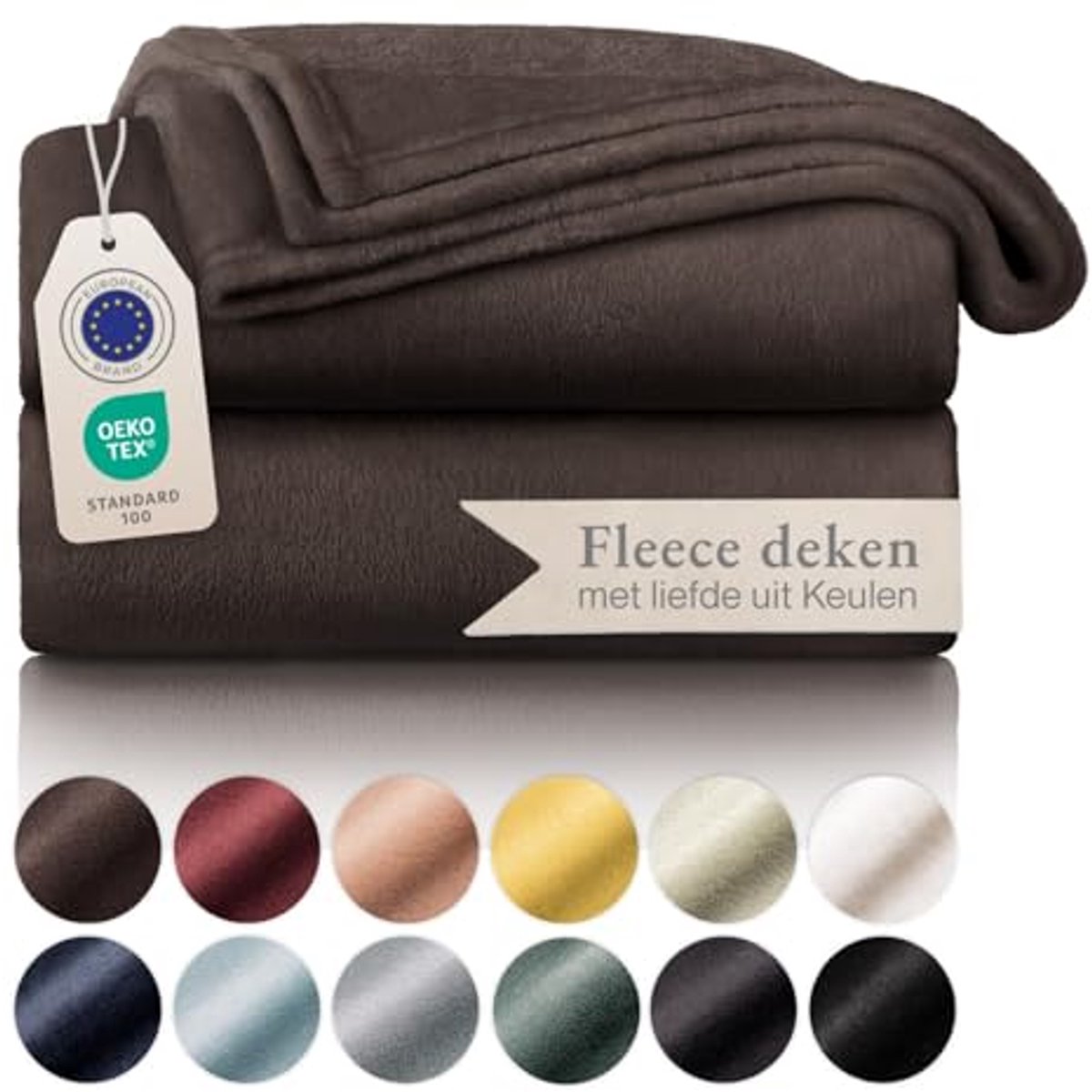 Zachte Microvezel Fleece Deken - 150 x 200 cm, Donkerbruin, Perfect voor de Bank of Bed