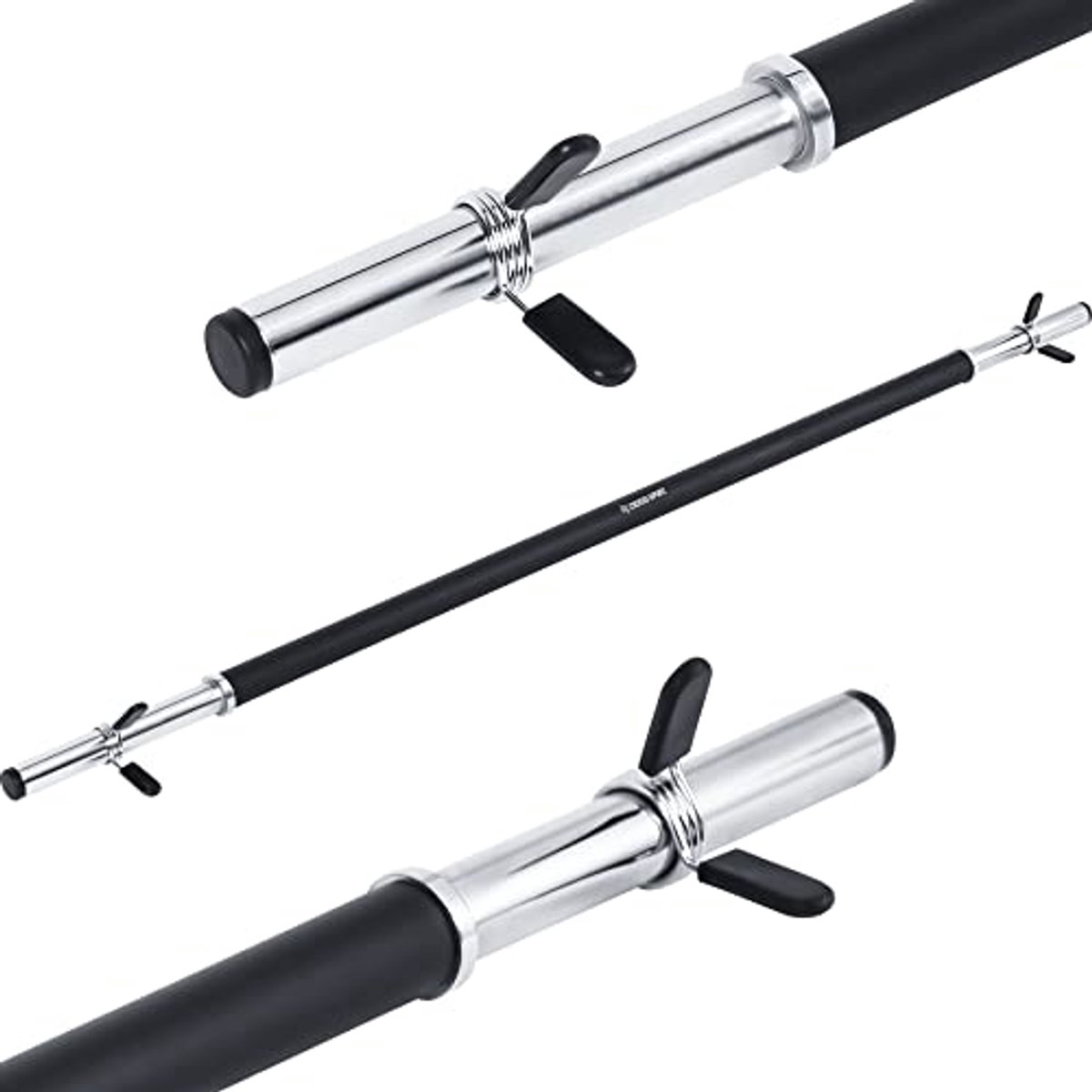 Robuuste Halterstang 28 mm met Rubber Grip en Eindstukken - Perfect voor Gewichtheffen en Training