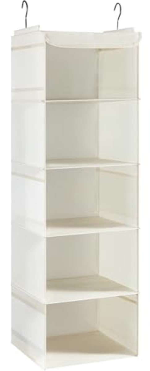 Hangen Kledingkast Organizer met 5 Planken en 6 Vakken - Beige (30 x 30 x 108cm)