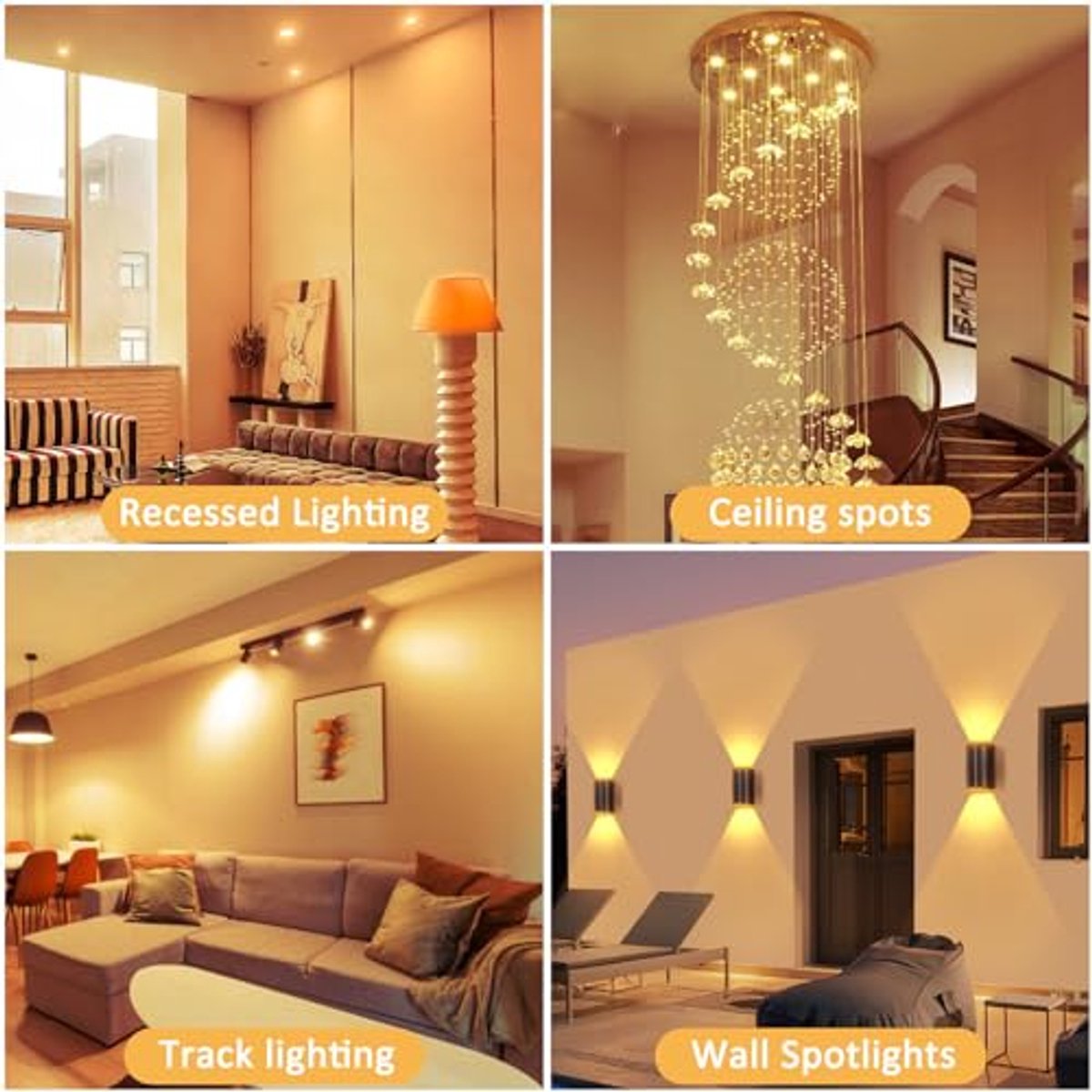 GU10 LED Bulb Warm White 7W 600 Lumens 120° Beam Angle 10-Pack