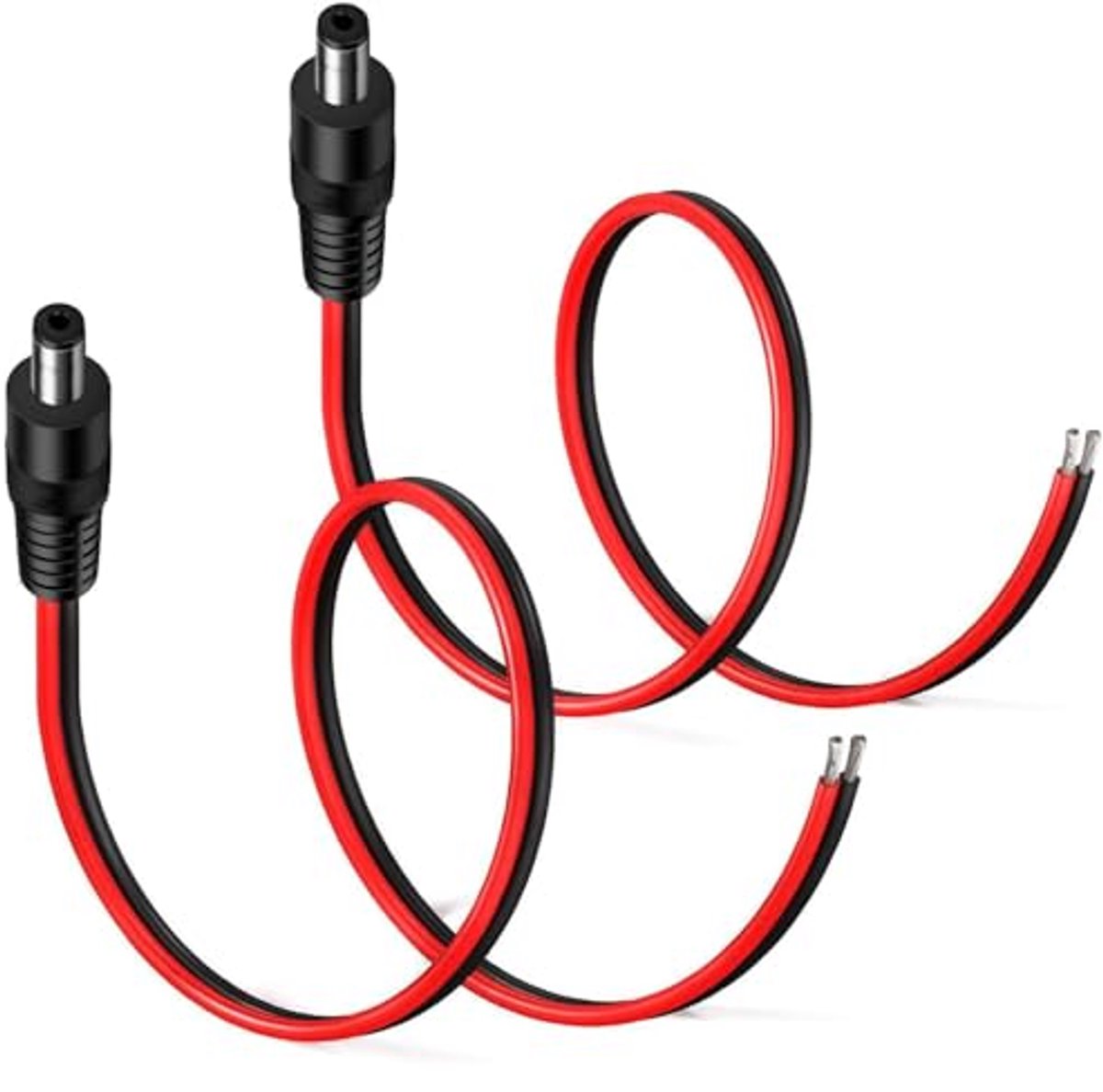 2 Stuks 14AWG DC 12V 10A 5.5x2.1mm Male DC Voedingskabel Pigtails voor CCTV Beveiligingscamera