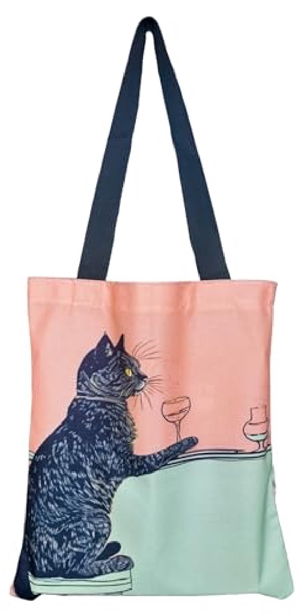 Herbruikbare Katten Tote Bag - Esthetische Canvas Strandtas voor Vrouwen, Perfect als Cadeau