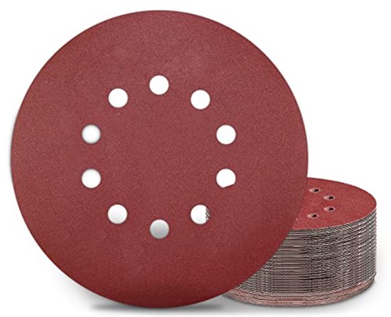 GZKTY Schuurpapier, 25 stuks, 300 mm, excentrische schuurschijven, korrel 80 schuurpads, schuurmiddelbestendig tegen toevoegingen voor schuurschijven