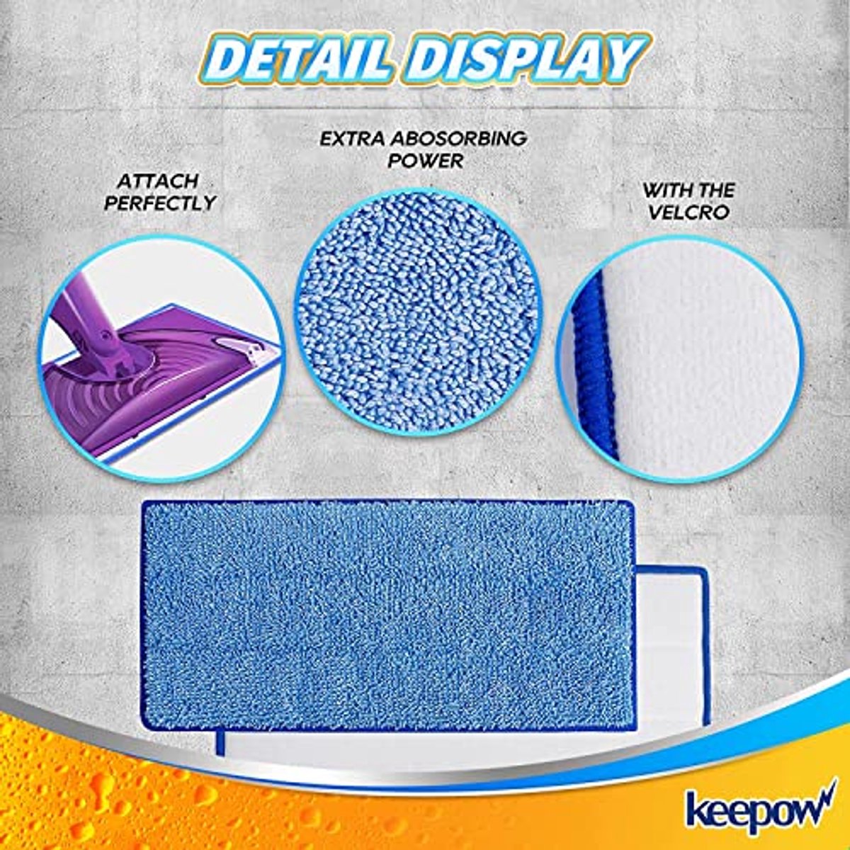 Vervangende Microfiber Mop Pads voor Nat en Droog Dweilen - 5 Stuks