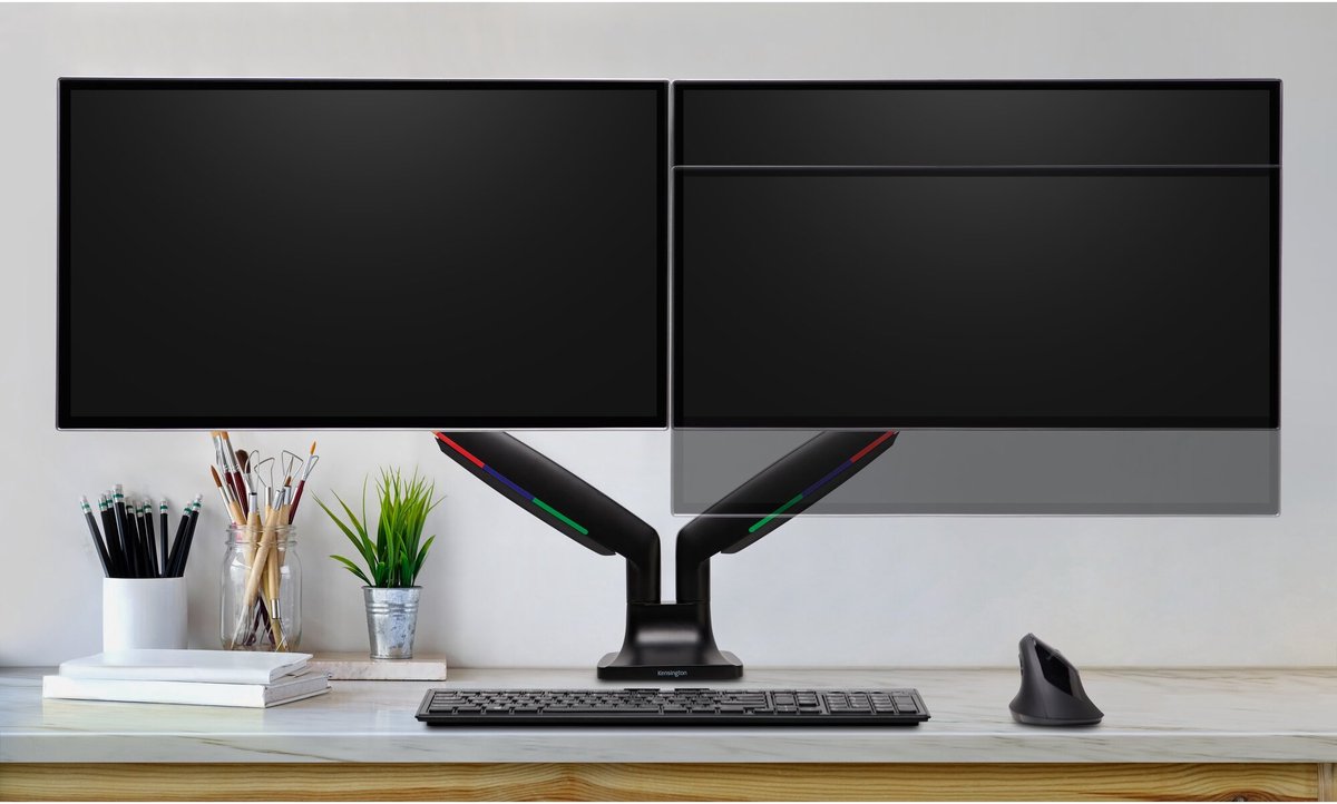 Kensington SmartFit One-Touch Dubbele Monitor arm - Zwart thumbnail 4