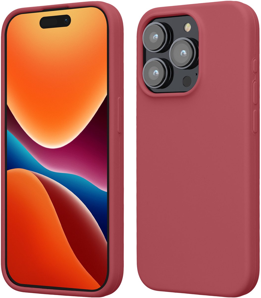 kwmobile Case voor iPhone 15 Pro - Slank TPU-Hoesje met Zachte Afwerking - In donkerroze