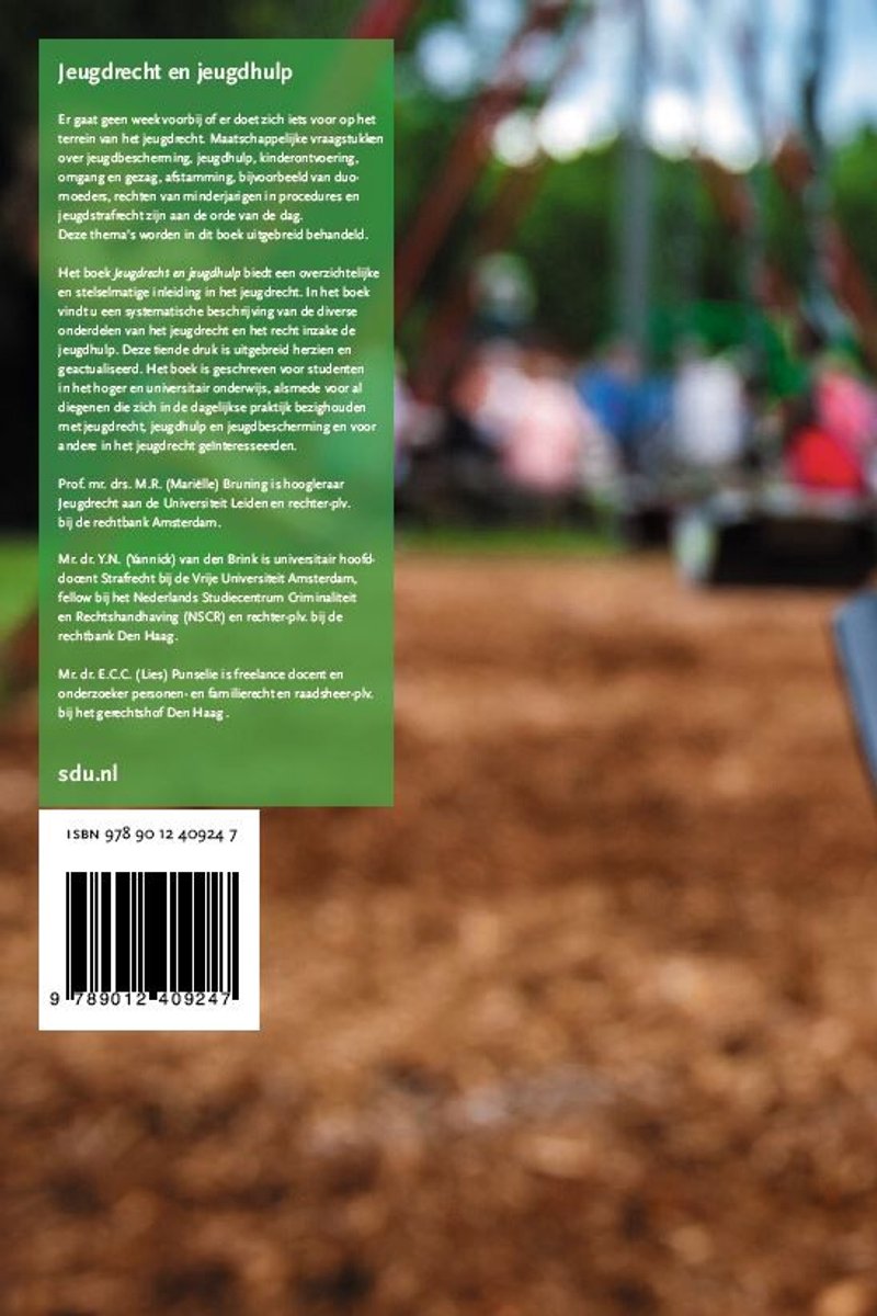 Boekcover van Jeugdrecht en jeugdhulp met tekst en ISBN.